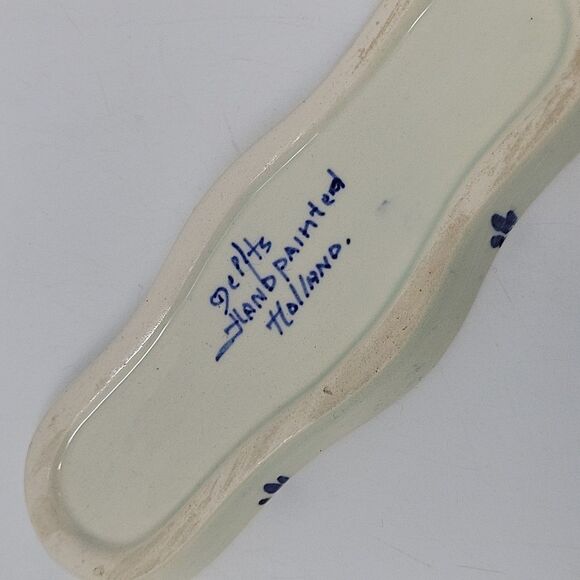 Vintage Delft Holland Salt & Pepper Shakers Blue /White Tray Set Mustard Jar - Picture 10 of 14